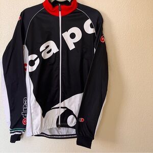 Capo Black and Red Cycling Jacket XL Made in Italy used good condition